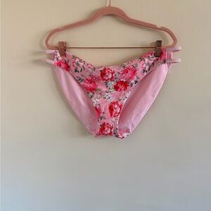 Floral Pink Bikini Bottoms - Mid Rise